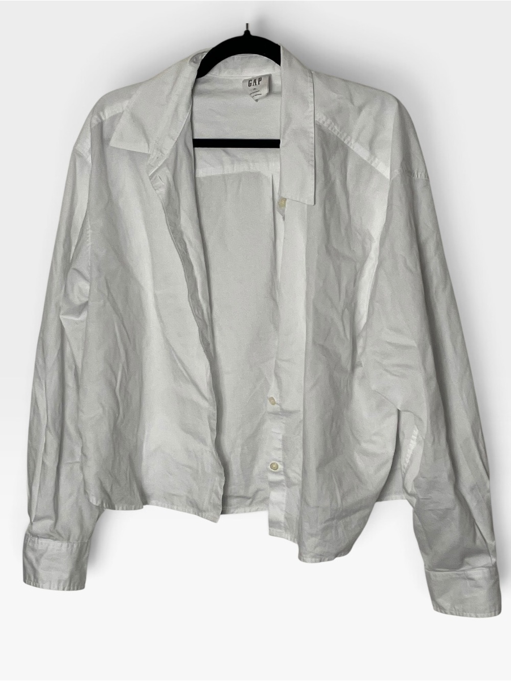 GAP The Big Shirt Cropped White Oxford Shirt XL